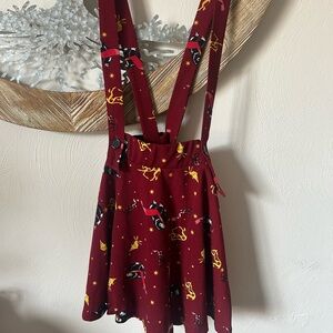 Hot Topic Red Harry Potter Mini Skirt with Suspenders